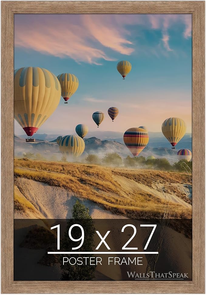 wallsthatspeak 19x27 Brown Barnwood Picture Frame for Puzzles Posters Photos or Artwork