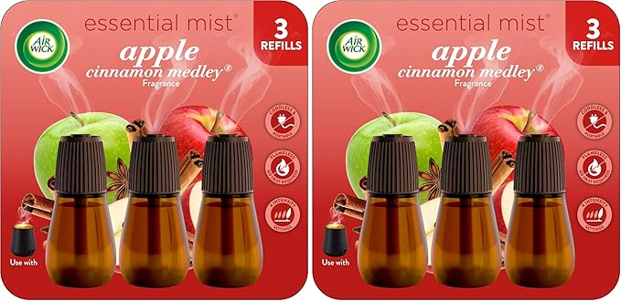Air Wick Essential Mist Refill, Apple Cinnamon Medley, Essential Oils Diffuser by AirWick