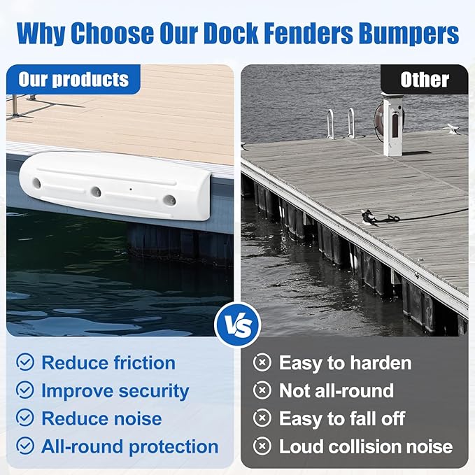Dock Fender Bumpers, Boat Dock Bumpers Straight-Edge Marine Fenders Side Guard