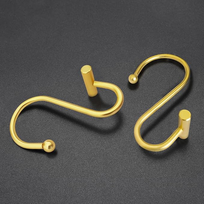 CHICTIE Gold Shower Curtain Hooks Rings, Decorative Shower Curtain Rings - Image 3