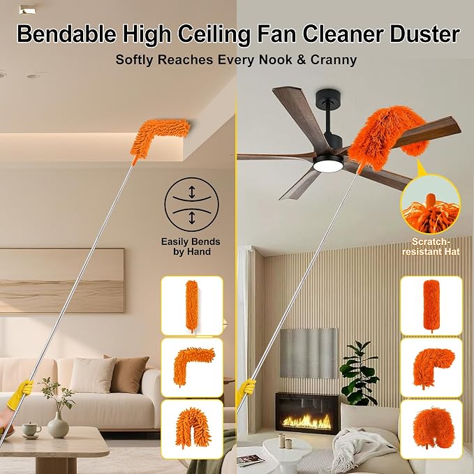 Tiumso 5-in-1 Duster with Extension Pole 100” Extendable Dusters - Image 5