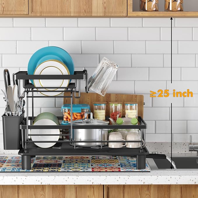 2 Tier Large Detachable Dish Drying Rack - Image 9