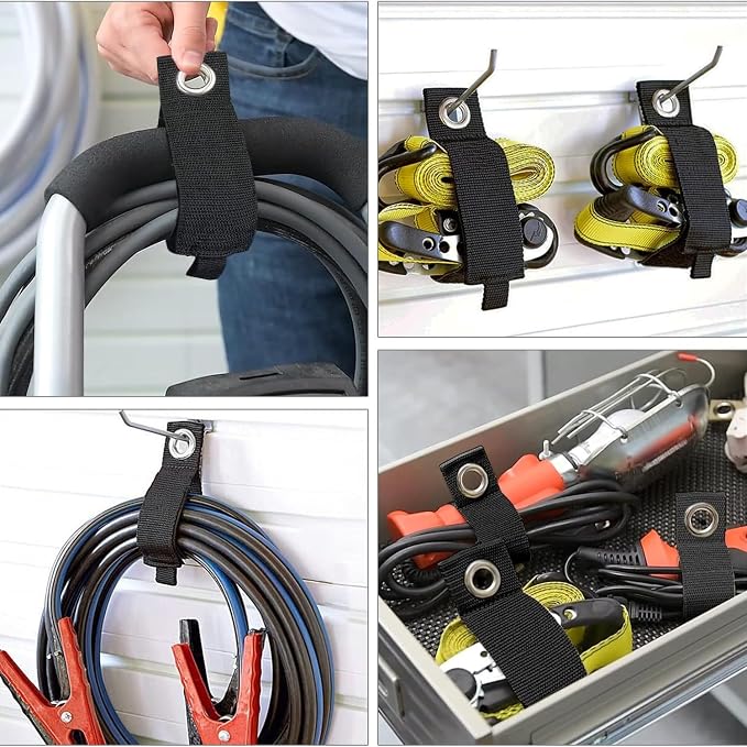 Zkptops 10Pcs Extension Cord Holder Organizer Heavy Duty Storage Straps Hook - Image 7