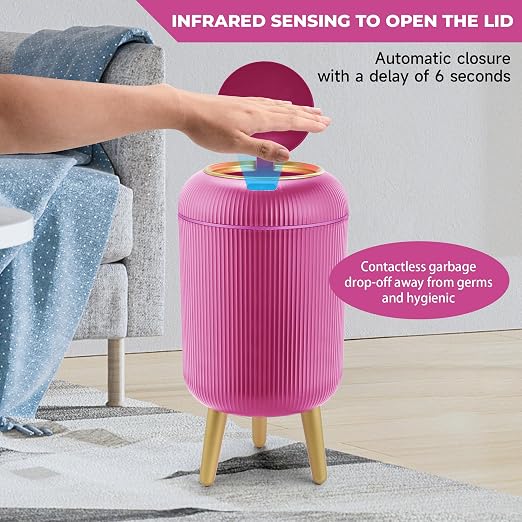 Pukomc Smart Sensor Wastebasket, Convenient and Hygienic Easy to Use | - Image 3