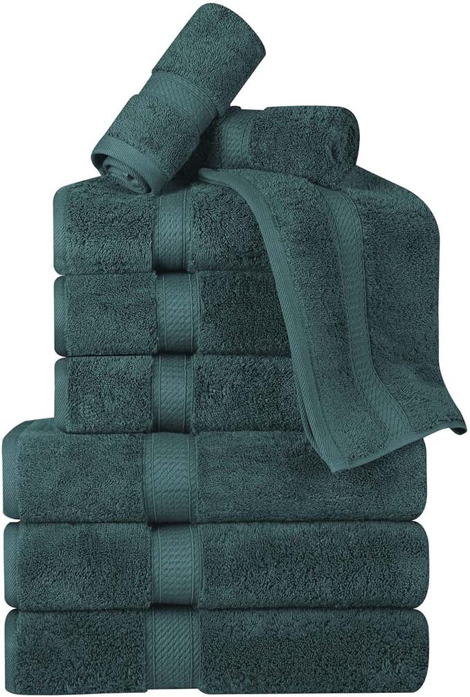 Superior Egyptian Cotton 800 GSM Plush & Absorbent, 9 Piece Set, Teal | Quick - Image 2