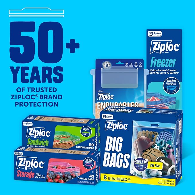 Ziploc Big Bags 10 Gallon XXL, Reusable Large-Capacity Plastic Storage Bags - Image 6