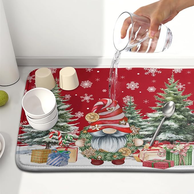 Kawani Christmas Gnome Dish Drying Mats - Image 6