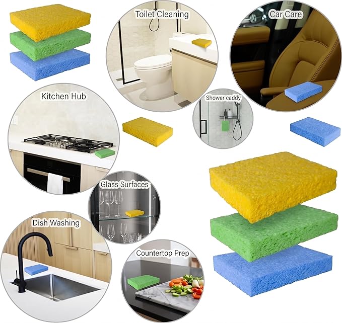 36 Pk Pop-Up Compressed Cellulose Kitchen Sponges | Non Scratch, Dish - Image 5