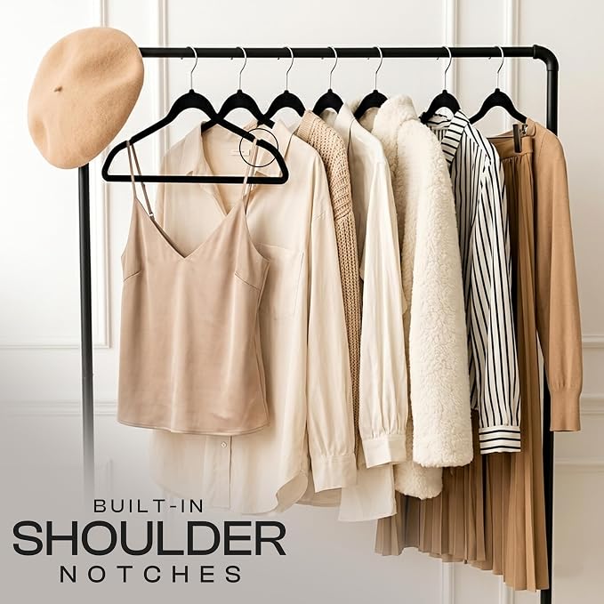 Utopia Home Velvet Hangers, 100 Pack | Luxury Non-Slip Slim Pant & Coat Hangers - Image 9
