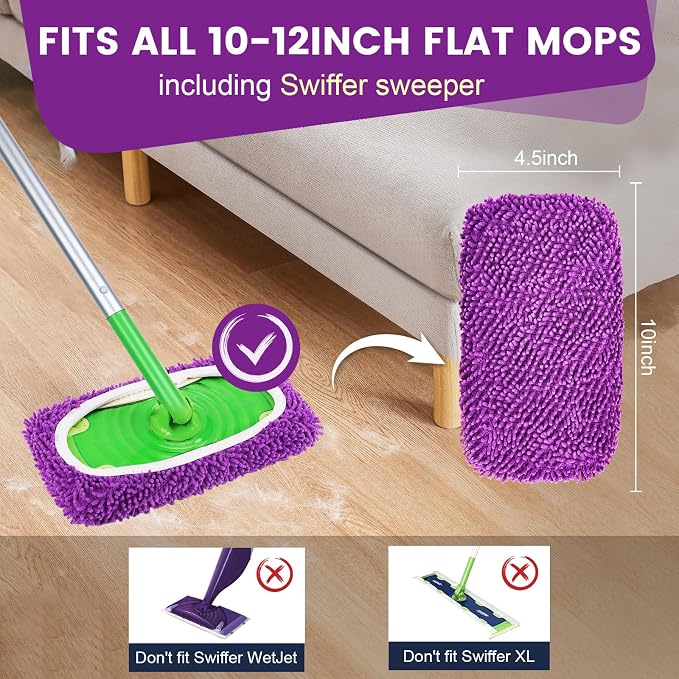 6Pcs Reusable Microfiber Mop Pads Compatible - Image 2