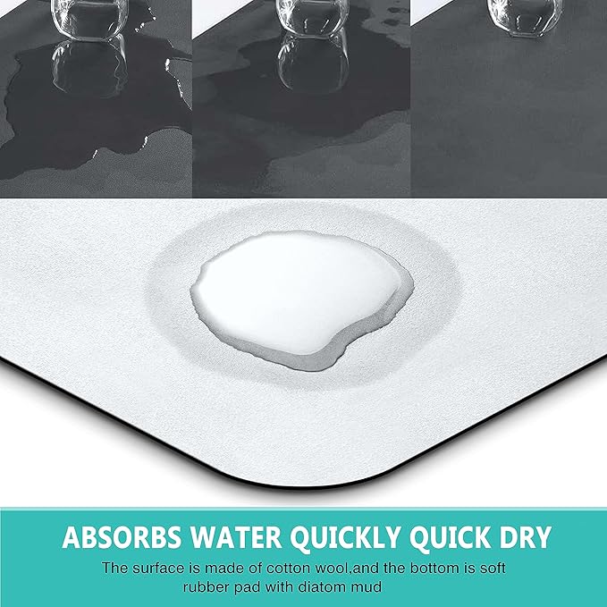 Kitchen Sink Splash Guard Faucet Mat -2 PC Super Absorbent Fast Drying Mat Sink - Image 4