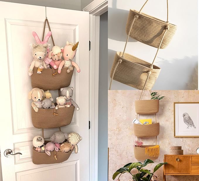 YYaaloa Woven Cotton Hanging Baskets - Image 5