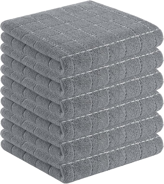 Homaxy 100% Cotton Terry Kitchen Towels, 6 Pack by Homaxy