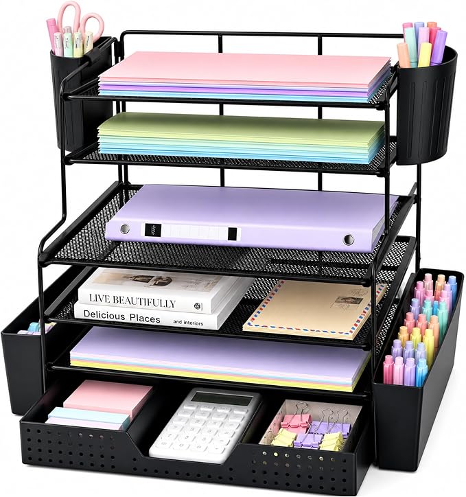 Desk Organizer, 6-Tier Desktop File Organizer by OPNICE