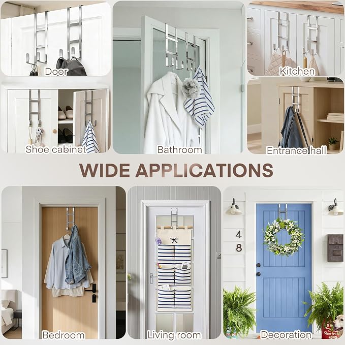 FYY 2 Packs Over The Door Hooks, Double Sided Door Hanger Hook - Image 7
