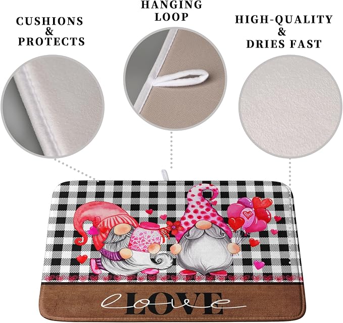 Valentine's Day Dish Drying Mats - Image 3