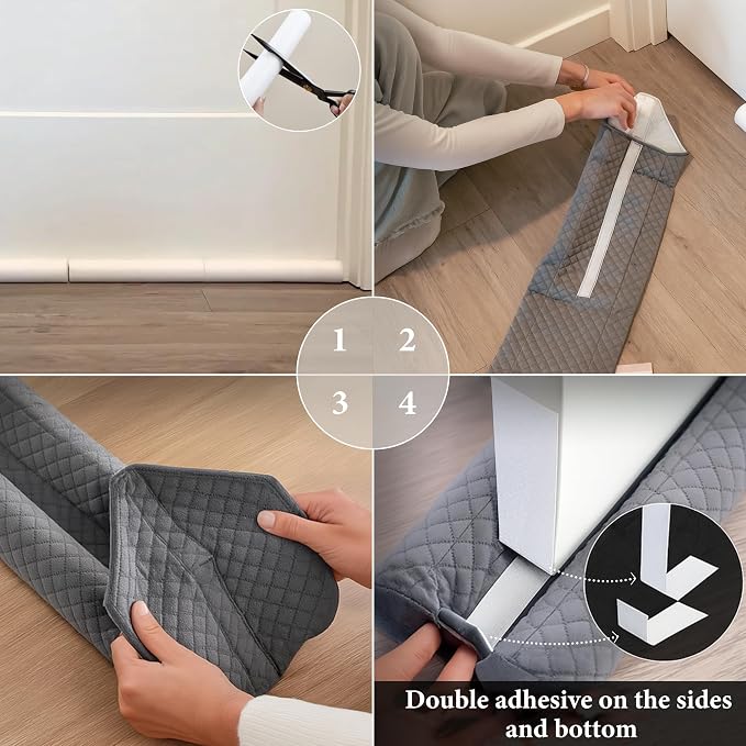 Ciieyuo Velvet Door Blocker, Adjustable 30–36 Inches | Under Door Noise Stopper - Image 7