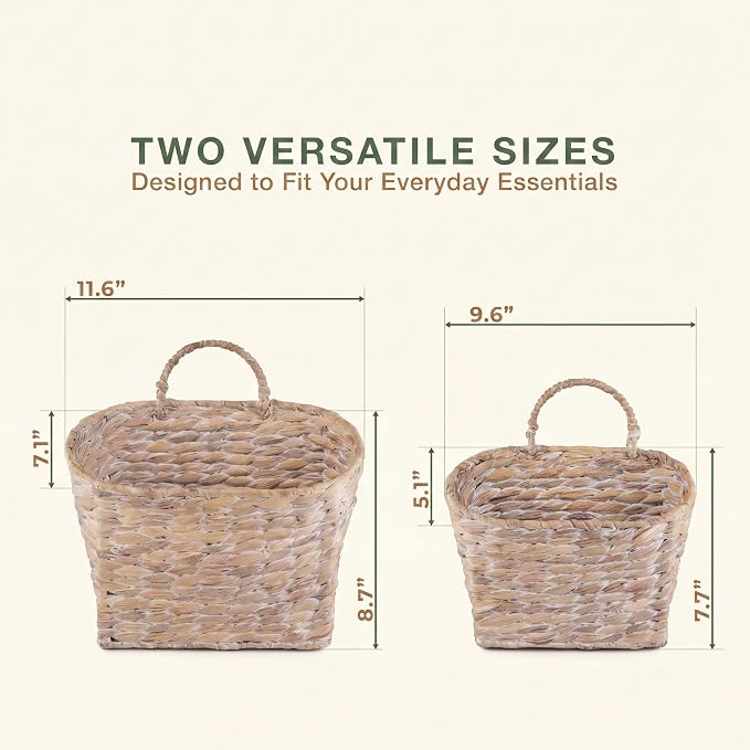 Set of 2 White Wicker Hanging Baskets - Image 6