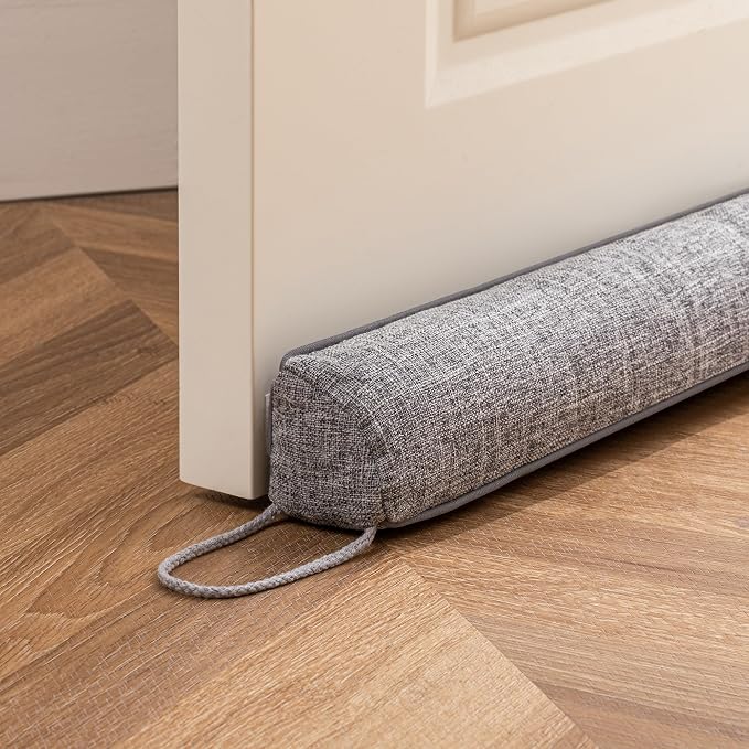 Sunolga Linen Door Draft Stopper, Removable Washable Cover, Blocks Hot and Cold by SunolgaIndustriesInc