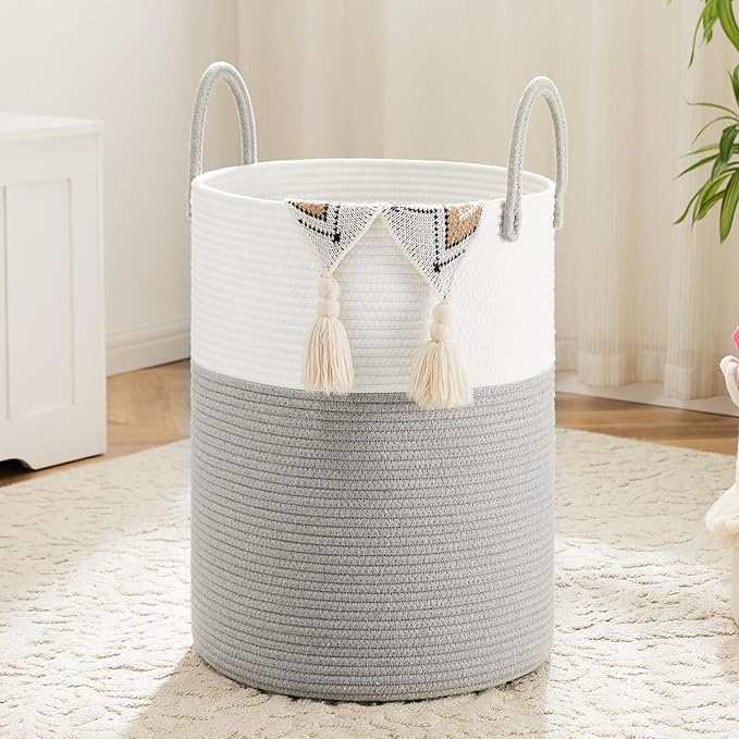 Artfeel Laundry Basket, Woven Cotton Rope Laundry Hamper, 100L by Artfeel