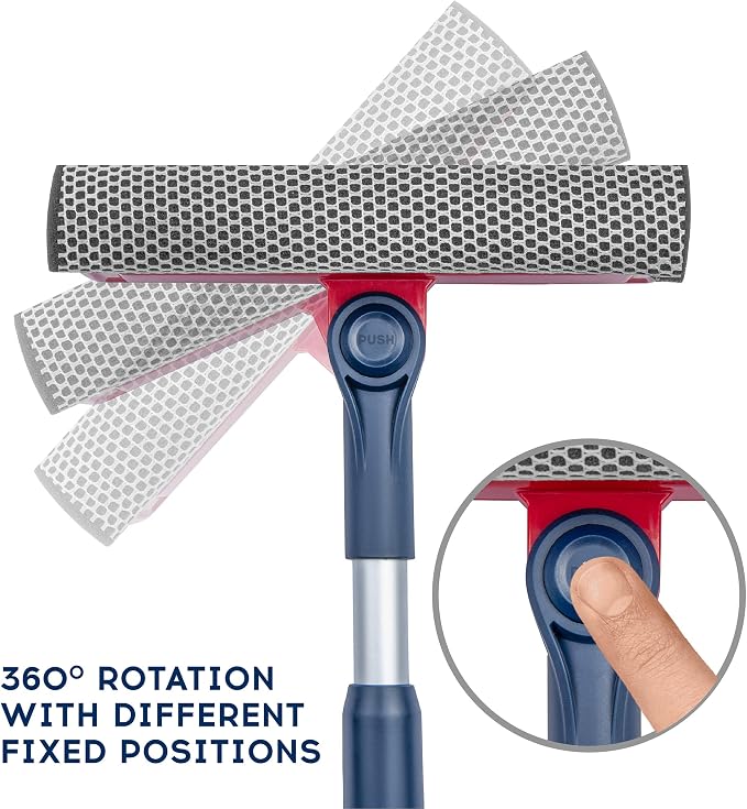 Professional Window Squeegee | 2-in-1 Window Cleaner Sponge and Soft Rubber - Image 5