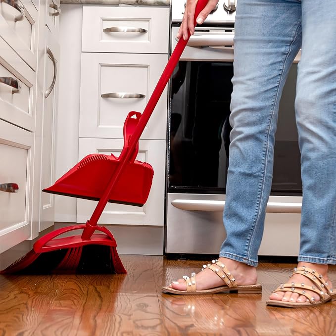 O-Cedar One Sweep Broom & Step-On Dustpan Set | Patented Wave Bristles Remove - Image 16