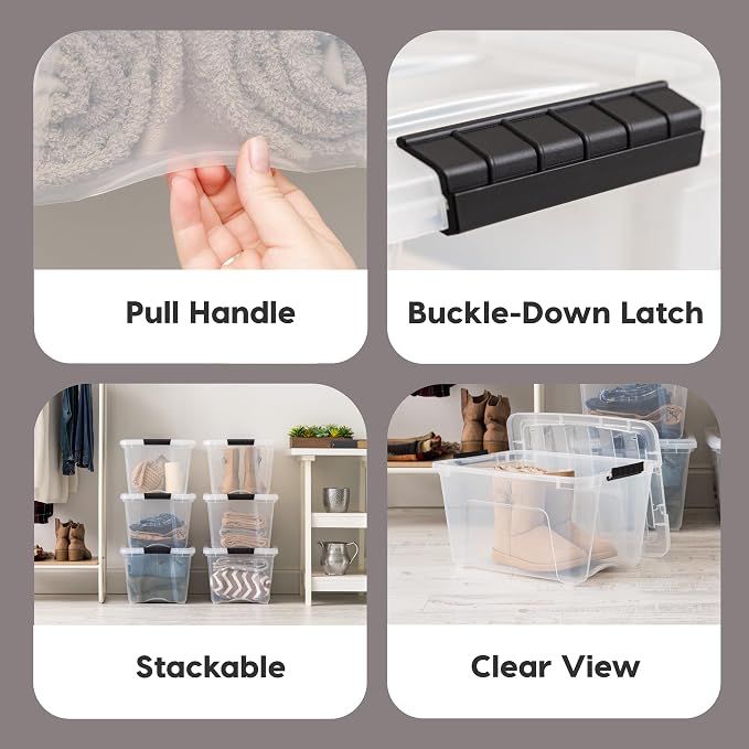 IRIS USA 6-Pack 32 Quart Storage Bins - Image 3