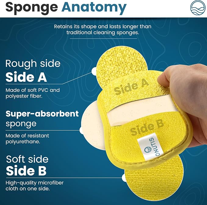 – 10 Kitchen Sponges Pack– Washable and Reusable Dishes Sponge Rubber – 6 X 3 - Image 4