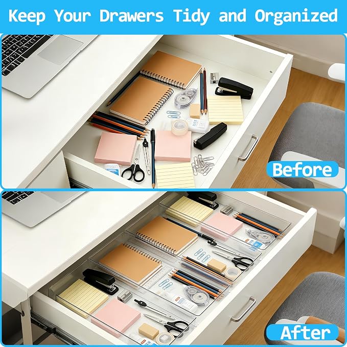 Manalete 14 Pcs Plastic Drawer Organizer - Image 6
