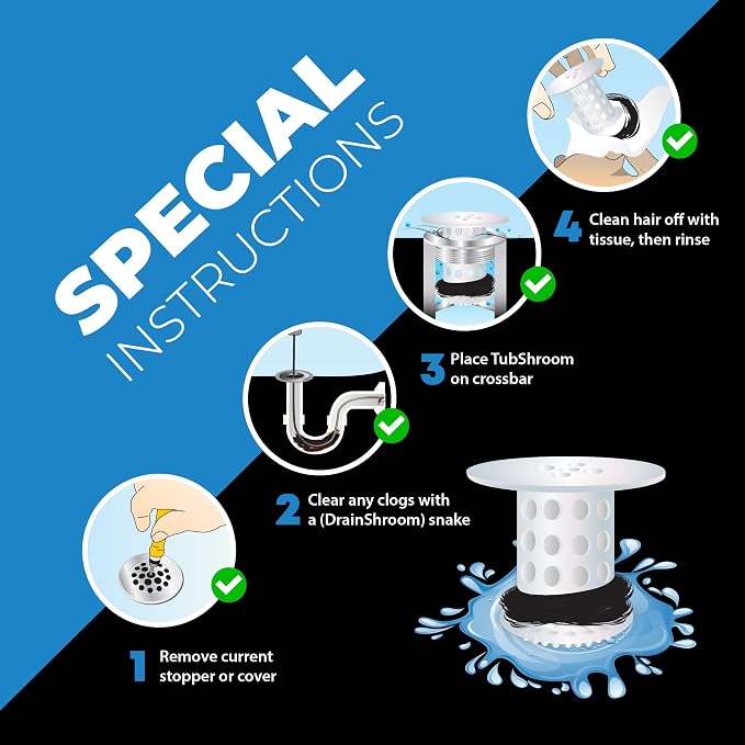 TubShroom Bathtub Drain Hair Catcher – In-Drain Tub Strainer & Clog Prevention - Image 7