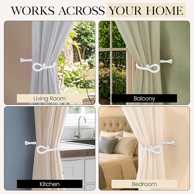 RTZEN Metal Curtain Tiebacks, Drapery Holders - Image 6