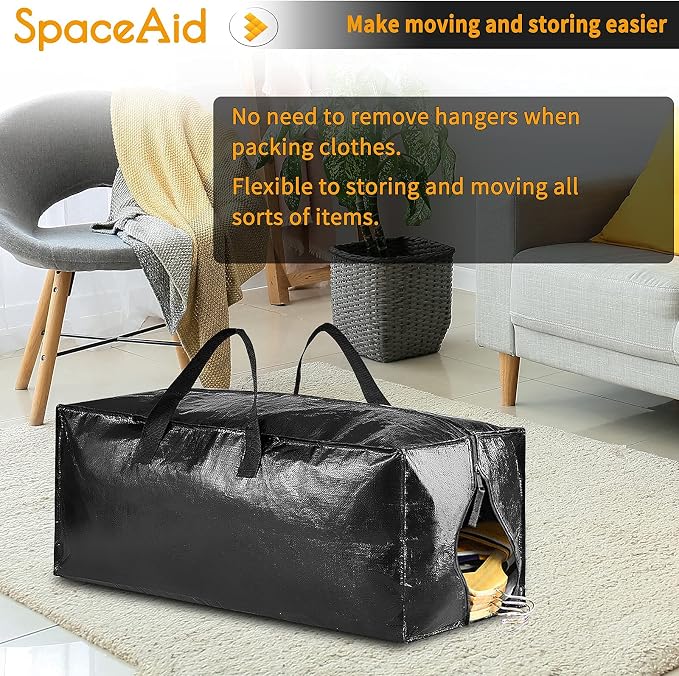 SpaceAid Heavy Duty Moving Bags, Extra Large Storage Totes W/Backpack Straps - Image 6