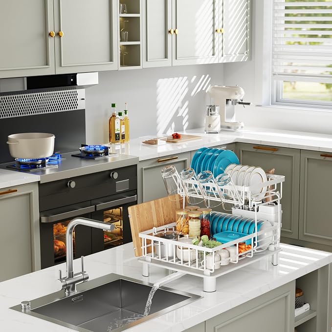 Large 2 Tier Detachable Dish Drying Rack - Image 6
