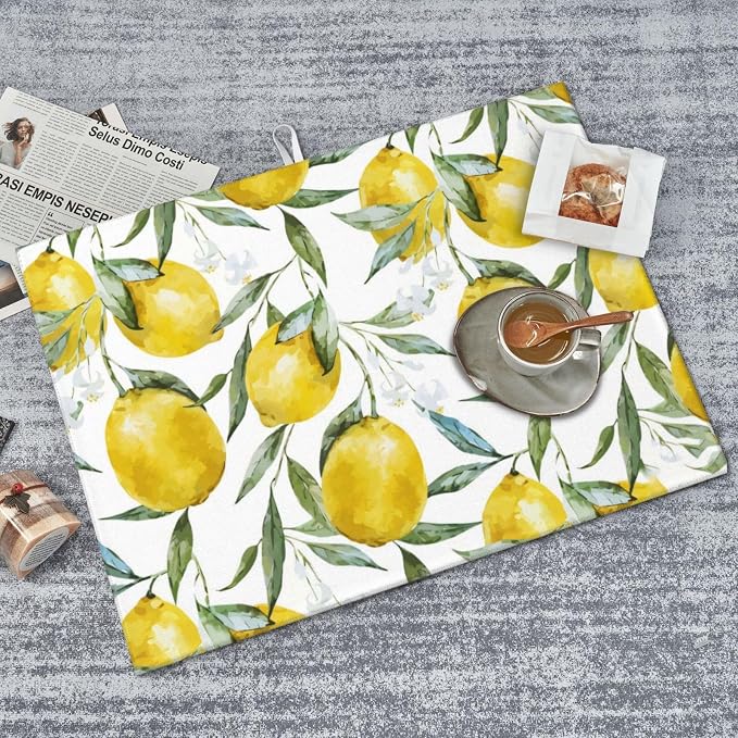 Lemon Dish Drying Mat For Kitchen Counter, Super Absorbent Microfiber Dish - Image 8