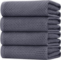 Homaxy 100% Cotton Oversized Waffle Weave Kitchen Towels 4-Pack, Dark Grey | 20 by Homaxy