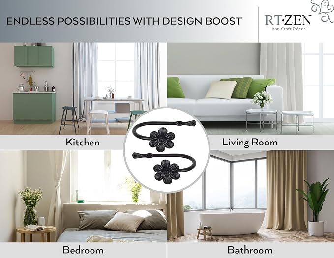 RTZEN Metal Curtain Tiebacks, Drapery Holders - Image 3
