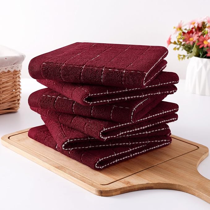 Homaxy 100% Cotton Terry Kitchen Dish Cloths, 8 Pack - Image 8