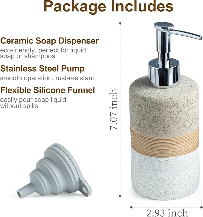 Ceramic Kitchen Dish Soap Dispenser Set - Image 6