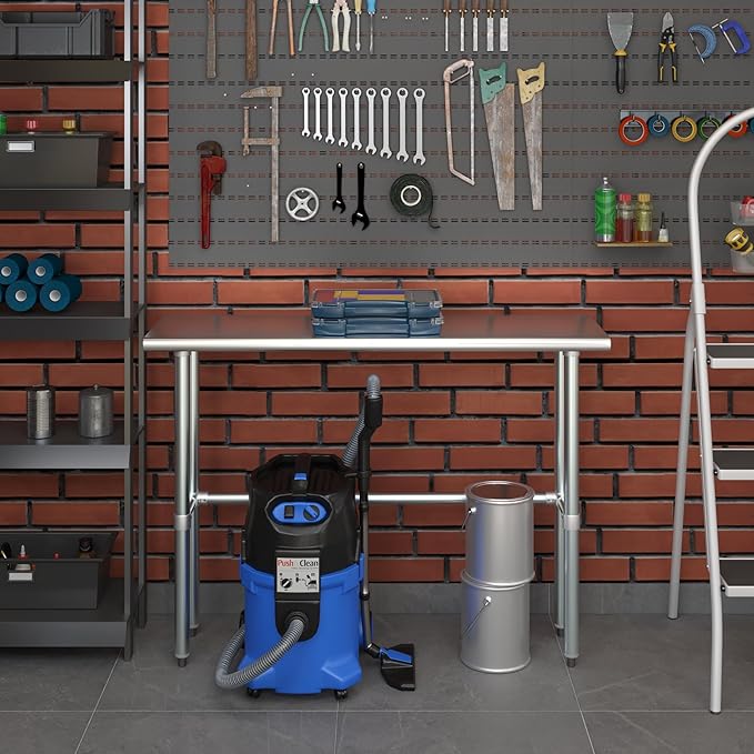 AmGood Stainless Steel Work Table Open Base | NSF Kitchen Island Food Prep | Laundry Garage Utility Bench (48" Long X 14" Deep)