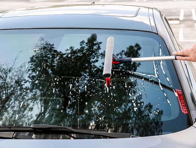 Professional Window Squeegee | 2-in-1 Window Cleaner Sponge and 10" Soft Rubber - Image 6