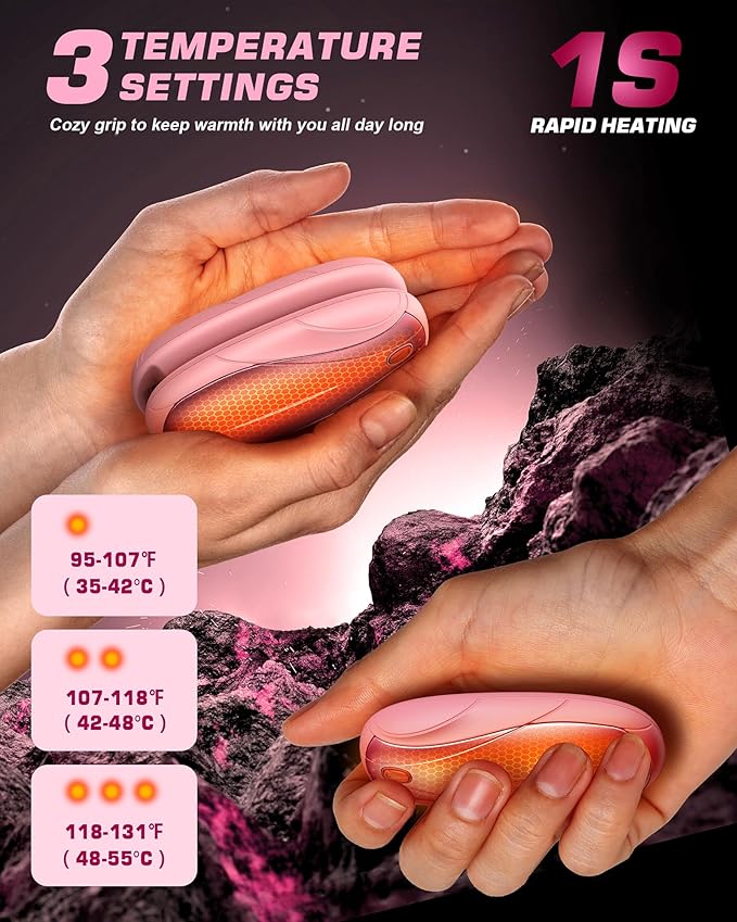 Hand Warmers Rechargeable 2Pack,14000mAh Electric Hand Warmers with Charging Case,Quick Charge Portable Heater,Gifts for Christmas,Winter,Outdoor,Camping,Hunting Accessories