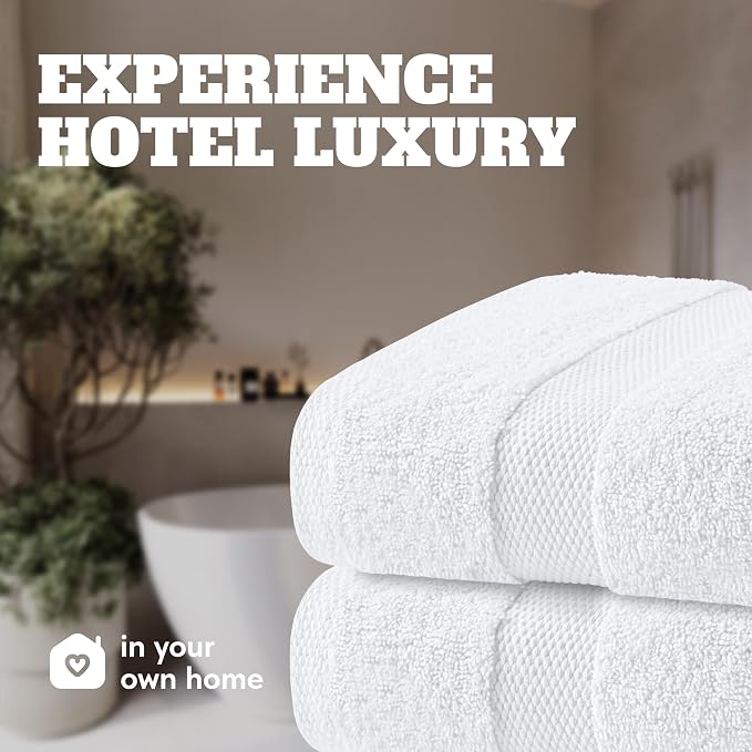 White Bath Towels 24x50 Inch, 6 Pack - Image 7