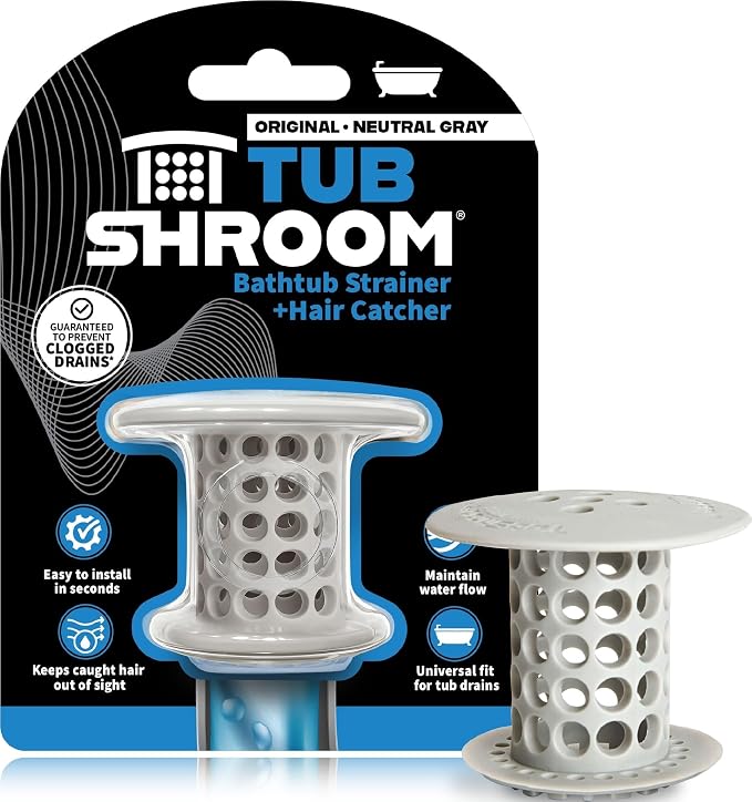 TubShroom Bathtub Drain Hair Catcher – in-Drain Tub Strainer & Clog Prevention by TubShroom