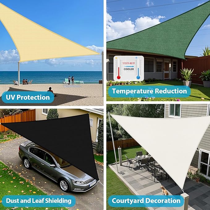 Amagenix Sun Shade Sail 18'X18'X25.5' Curved Edge Outdoor Shade Canopy Dark Green Breathable 95% UV Block Shade Cloth for Patio Garden Backyard (We Make Custom Size)