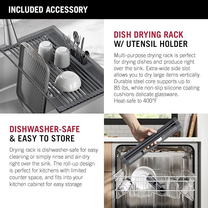 DELTA FAUCET Delta Lenta 33-inch Retrofit Farmhouse Apron Front 16 Gauge Stainless Steel Single Bowl Kitchen Sink for Undermount/Drop-In Installation with Accessories, 95J132-T33S-SS