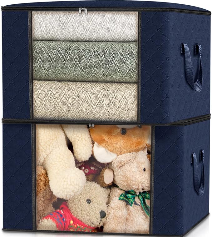 3 Pack Storage Bags for Clothes Blanket Storage Bins - Image 5
