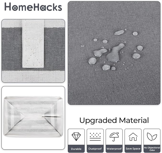 HomeHacks 3-Pack Large Laundry Basket, 75L Each Waterproof, Freestanding - Image 5