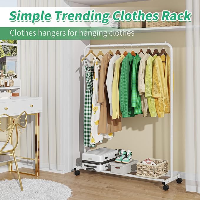 Simple Trending Clothes Clothing Garment Rack, Clothes Organizer, 360° Lockable - Image 4
