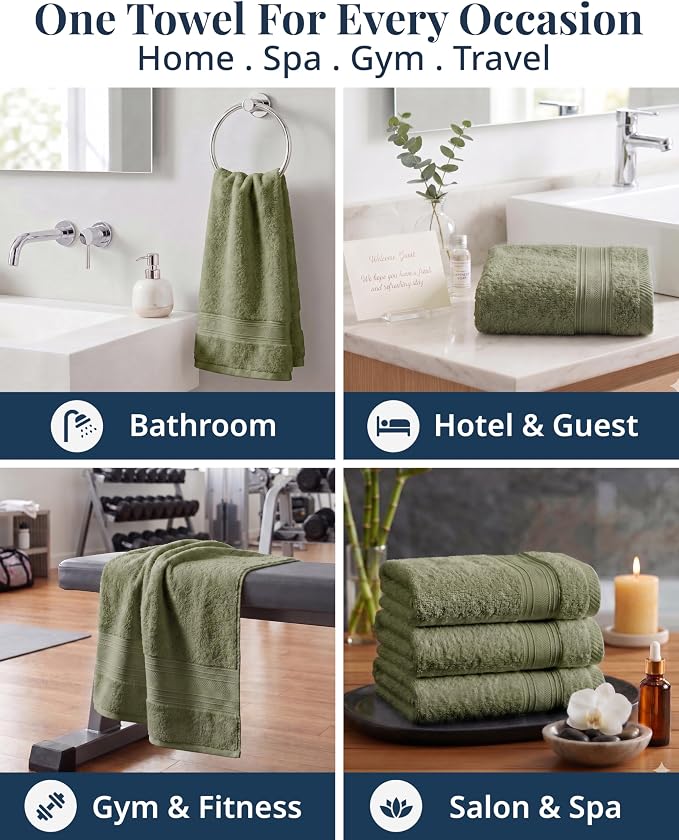 LANE LINEN Hand Towel Set 100% Cotton 4 Pack Soft Absorbent - Image 5