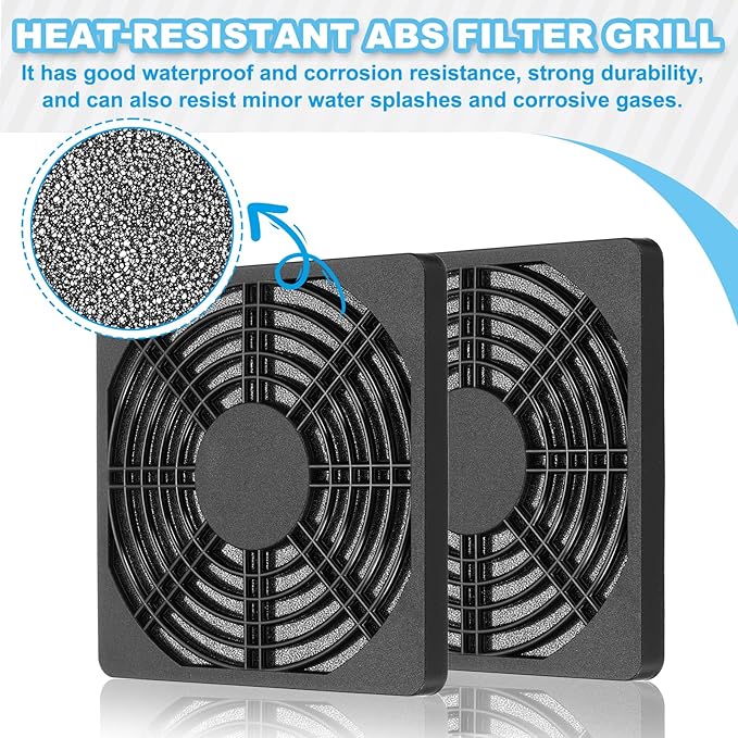 PATIKIL 120mm Fan Filter Grill, 6 Pcs Plastic Ventilation Dustproof Grill Cover Cooling Ventilator with Screws for Industry Workshop Computer Case Refrigerators Air Conditioning, Black